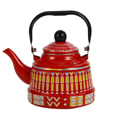 Teakettle Enamel Enamel Tea Kettle European Style 2.5L Tea Pot Comfortable Handle Handmade Water Jug Restaurant