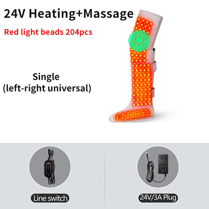 Red Light Therapy Heating Leg  Foot Wrap Electric Heating Knee Brace Relieve Cold Leg Arthritis Pain with 3-Zone Heat Warm