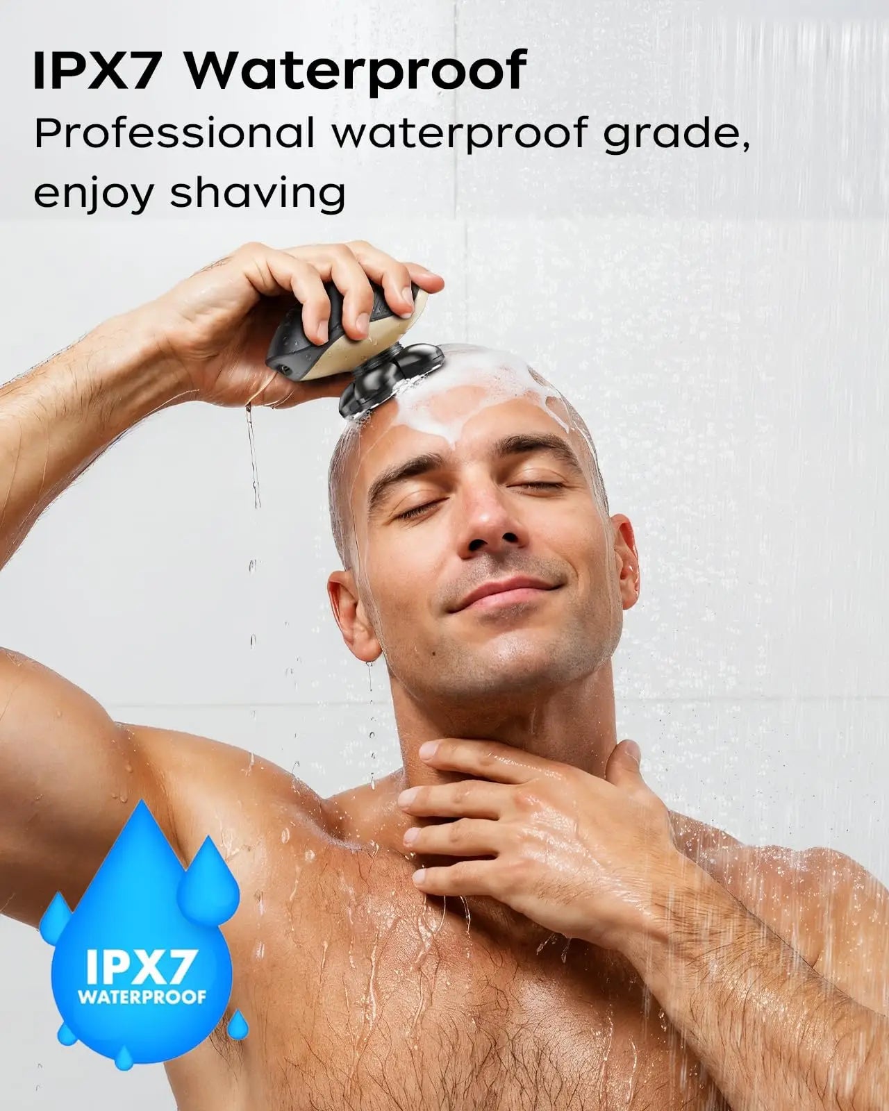 Electric Razor for Men, Head & Body Hair Shaver for Men, Cordless Rechargeable Wet/Dry Bald Head & Groin Waterproof Razor
