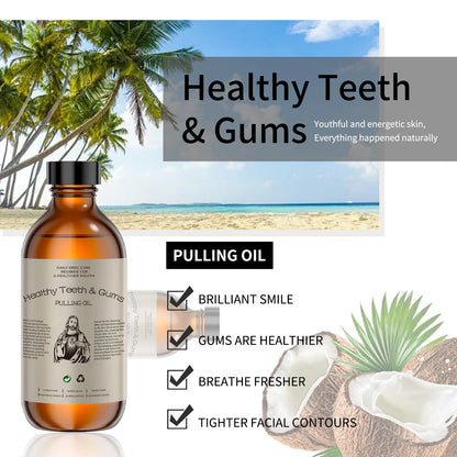 Coconut Pulling Oil Mouthwash Fresh Oral Breath Natural Essential Oils Odor Removal Whiten Tool Mouth Care Prevent Tooth Decay