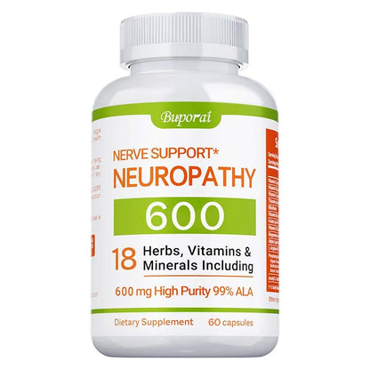 Neuropathy Support Supplement 600mg - Antioxidant, Reduces Stress, Promotes Nerve Health, Cellular Energy, Metabolism,Non-GMO