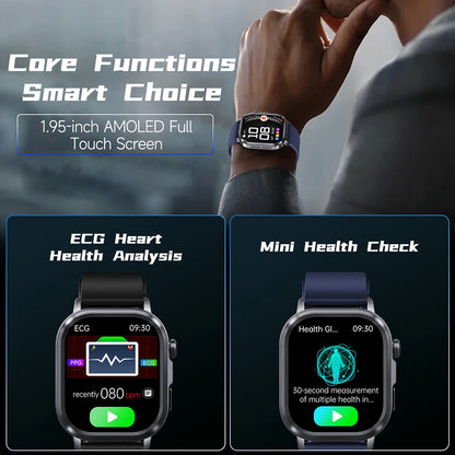 New Accurate Blood Pressure Smart Watch Uric Acid ECG+PPG Blood Oxygen Body Analysis Body Fat LED Flashlight smart watches 2025