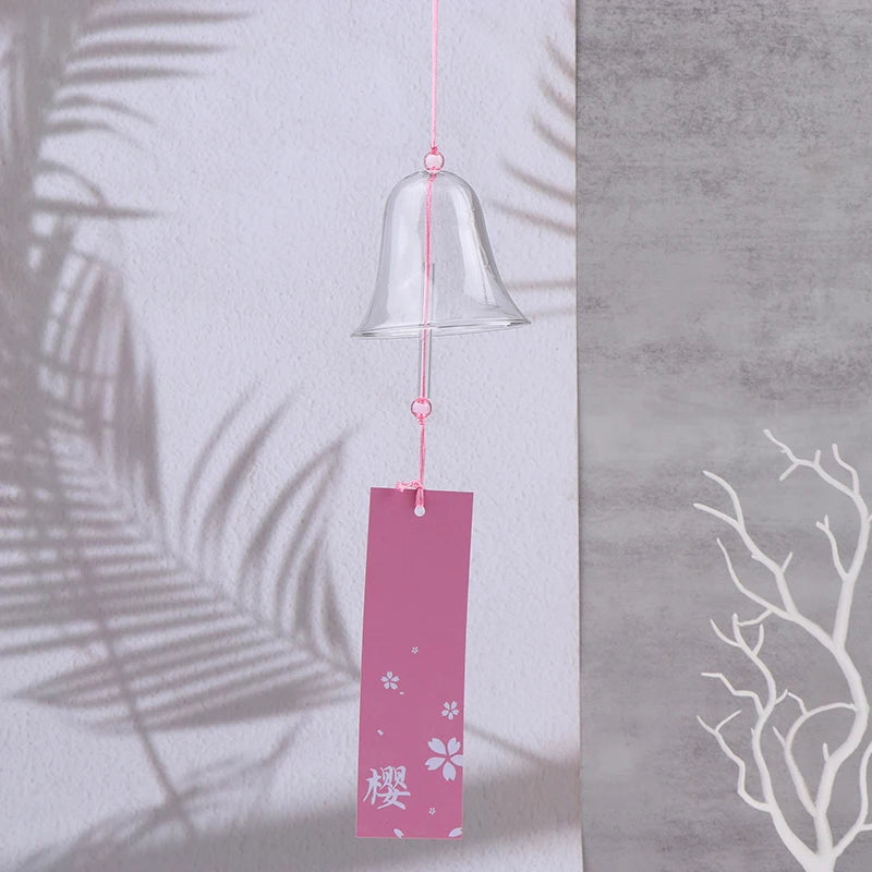 1Pcs Transparent Glass Wind Chimes WIndows Wind Bell Hanging Outdoor Garden Decor Garden Chimes Japanese Room Decor DIY Crafts