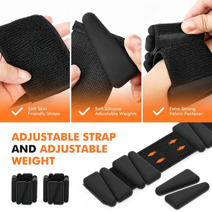 1Pair Ankle Weights for Women,2 lbs/4 lbs Adjustable Wrist Arm Weights for Women & Men Yoga Training Walking Jogging Aerobics