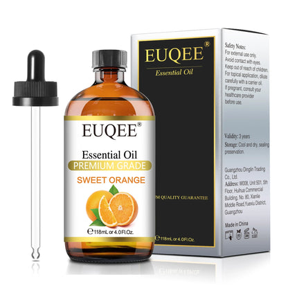 EUQEE 118ml (4 fl. oz) Pure Essential Oil-Sweet Orange Bergamot Cinnamon Lavender Tea tree Premium Aromatherapy Oil for Diffuser