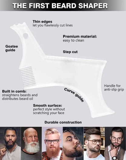Beard Styling Comb Limpar Barba Régua Dos Homens Cuidados Pente Costeletas Barba Guarnição Contorno Ferramenta