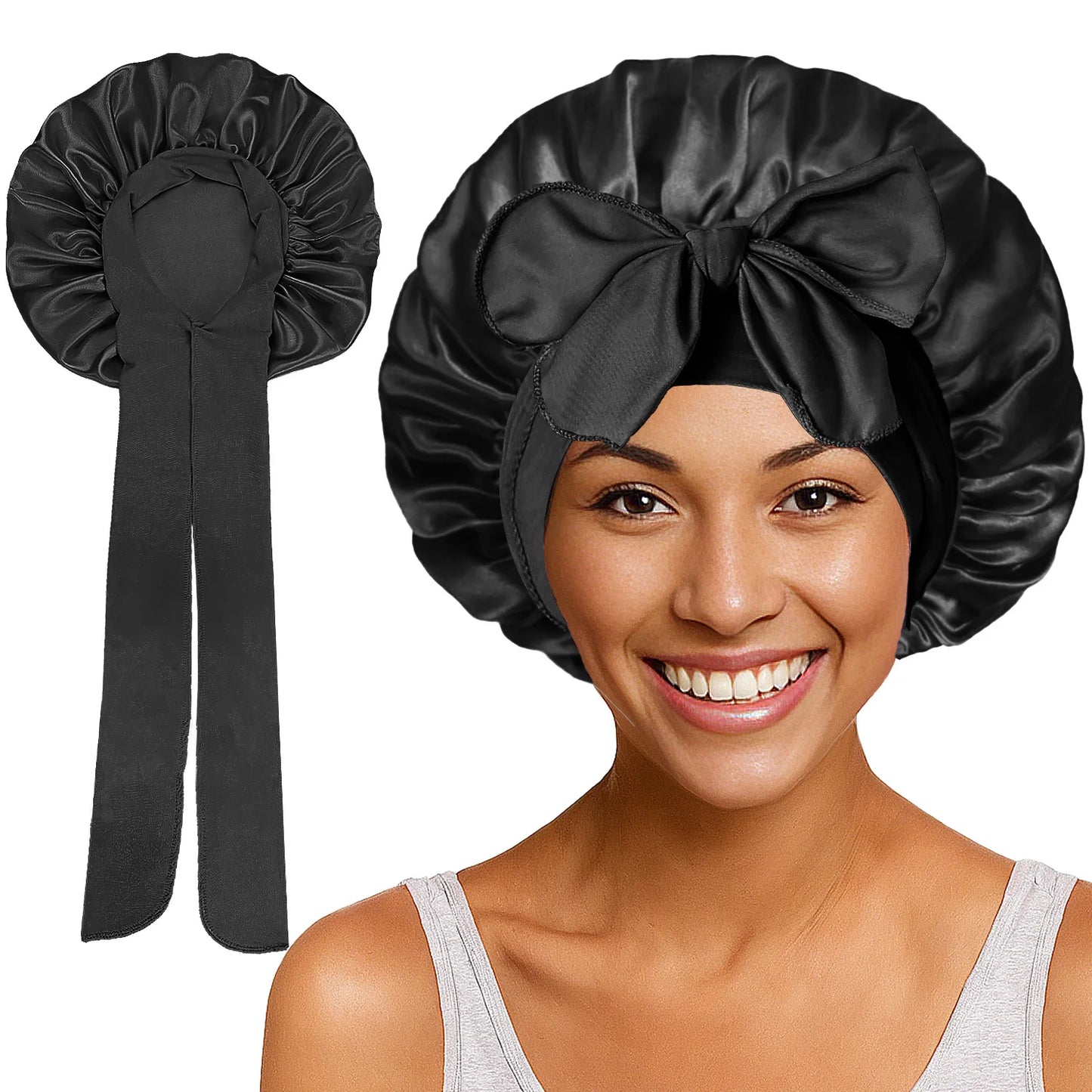 Satin Bonnet Silk Bonnet for Sleeping Hair Bonnet Adjustable Bonnet Sleep Bonnet Night Cap Bonette for Women Curly Hair