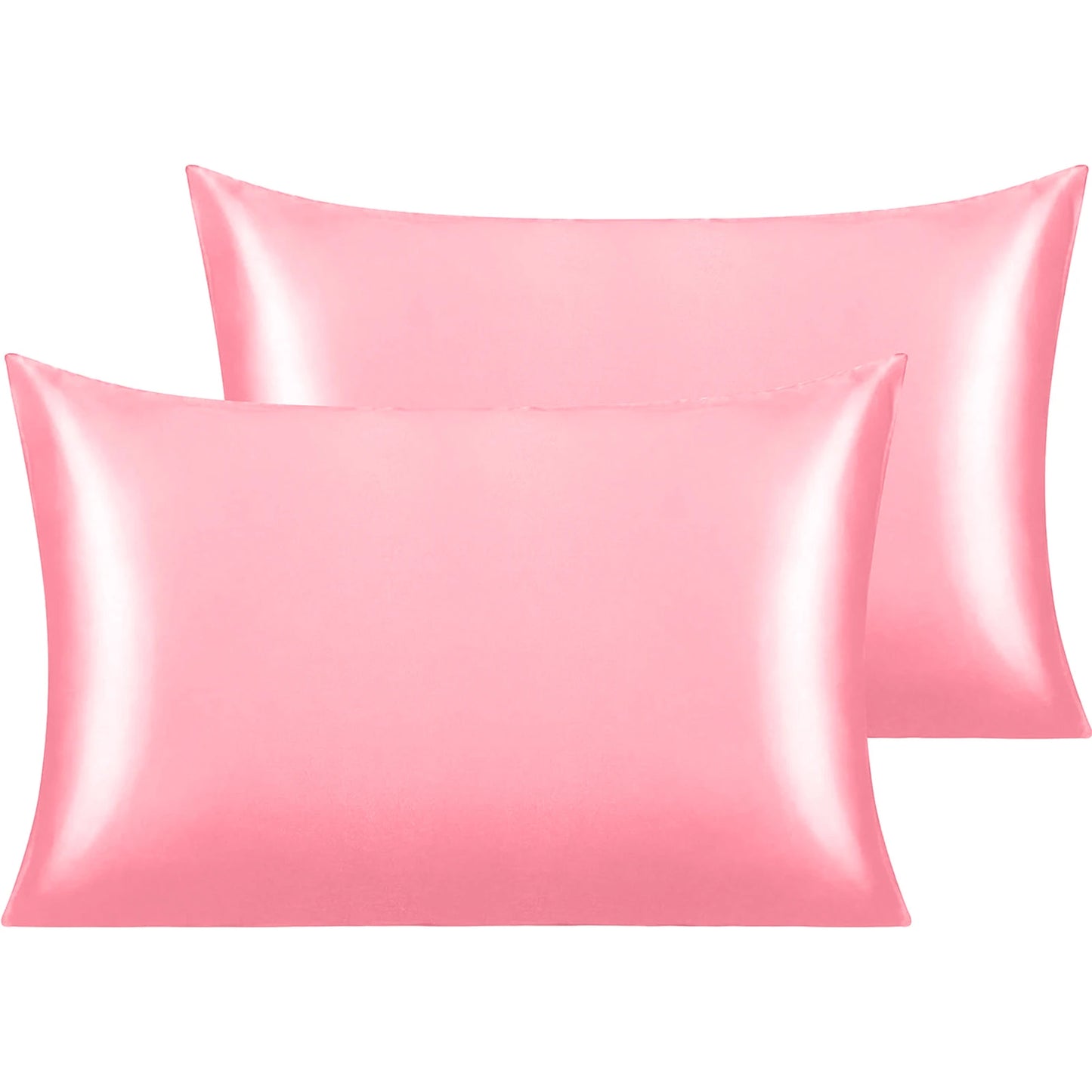 Satin Pillowcase for Hair and Skin Care Standard Queen Washable Pillow Covers Set of 2 with Envelope Closure Gifts for Women Men