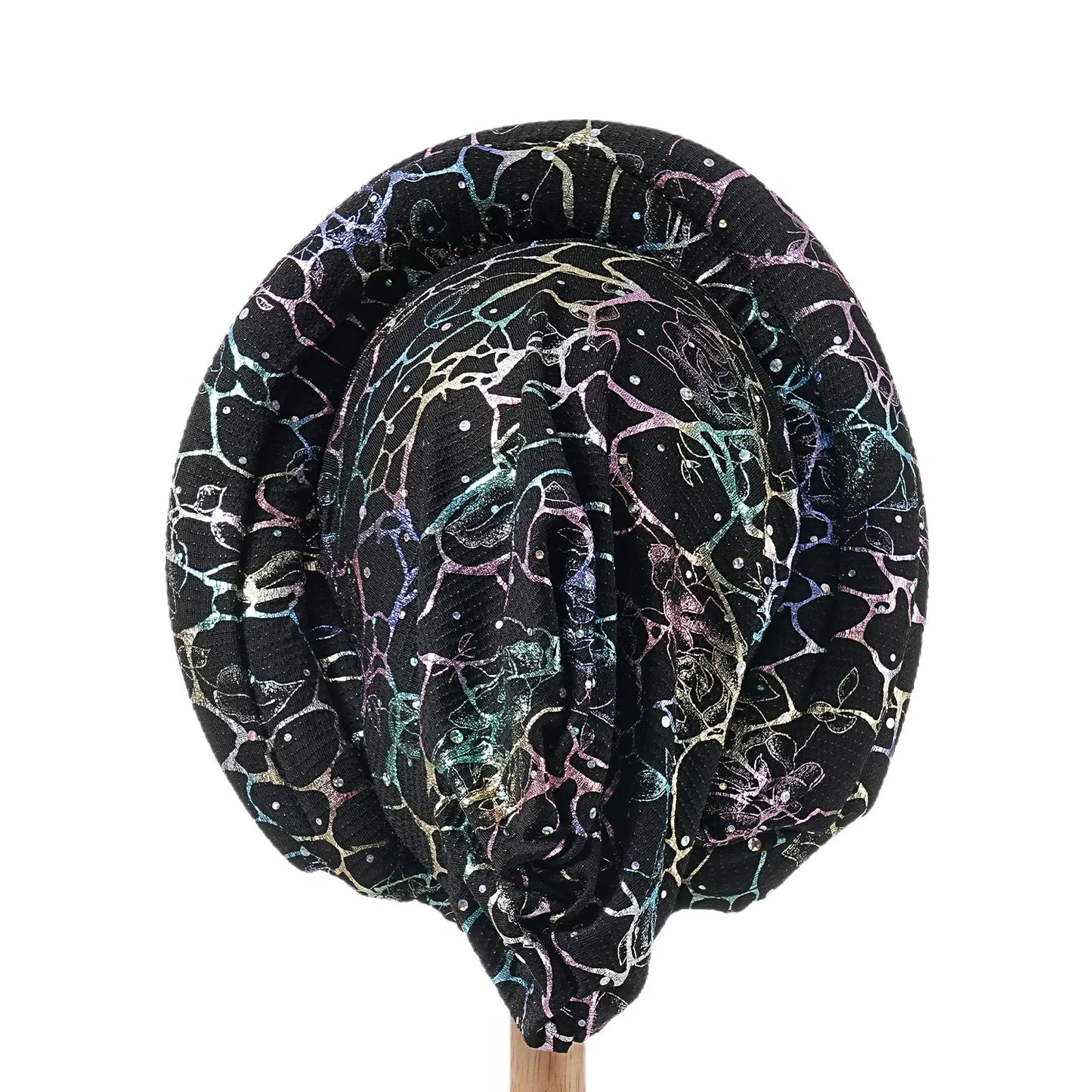 Bonnet For Women Cap Turban Folded Bud Exquisite Headscarf Casual Comfortable Fashion Versatile Warm Cross Hat Edge Wrinkle Lace