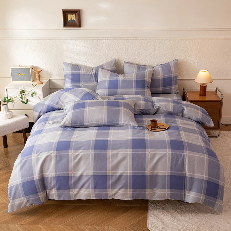New 3pcs 100% Cotton Bedding Set High Quality Includes One Duvet Cover and Two Pillowcases Soft Skin-friendly and Breathable