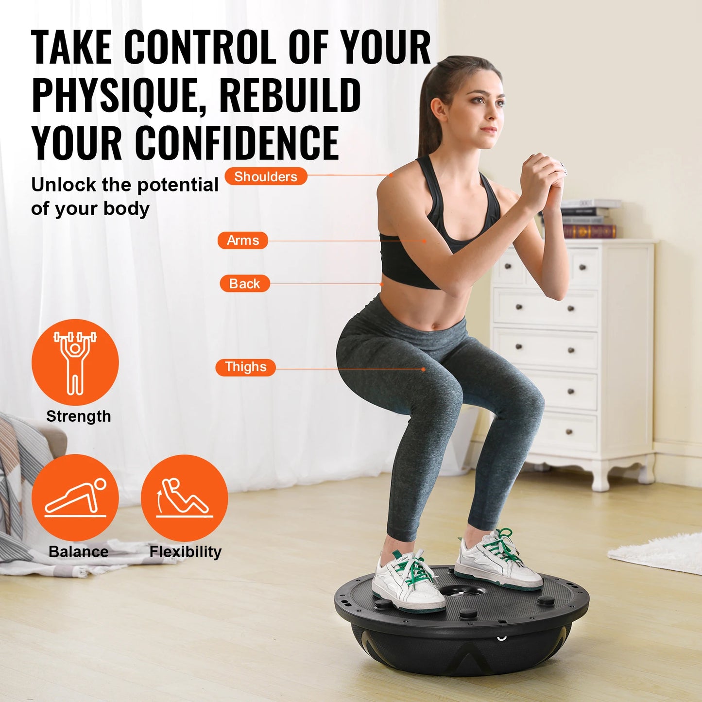 23in Half Exercise Ball Trainer 660lbs Capacity