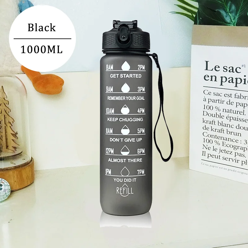 1 Liter Water Bottle Motivational Sport Water Bottle Leakproof Drinking Bottles Outdoor Travel Gym Fitness Jugs For Kitchen