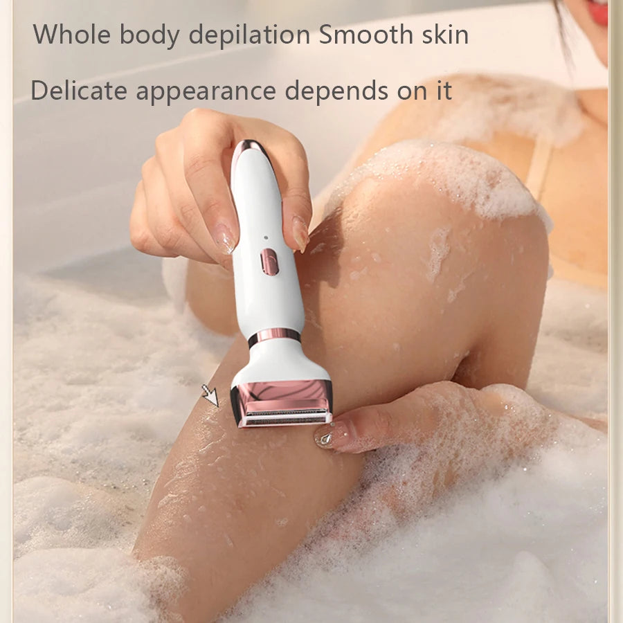 Electric Razor for Women 3 in 1 Lady Shaver Body Hair Trimmer for Armpit Bikini Arm Leg Face Mustache Portable Painless Epilator