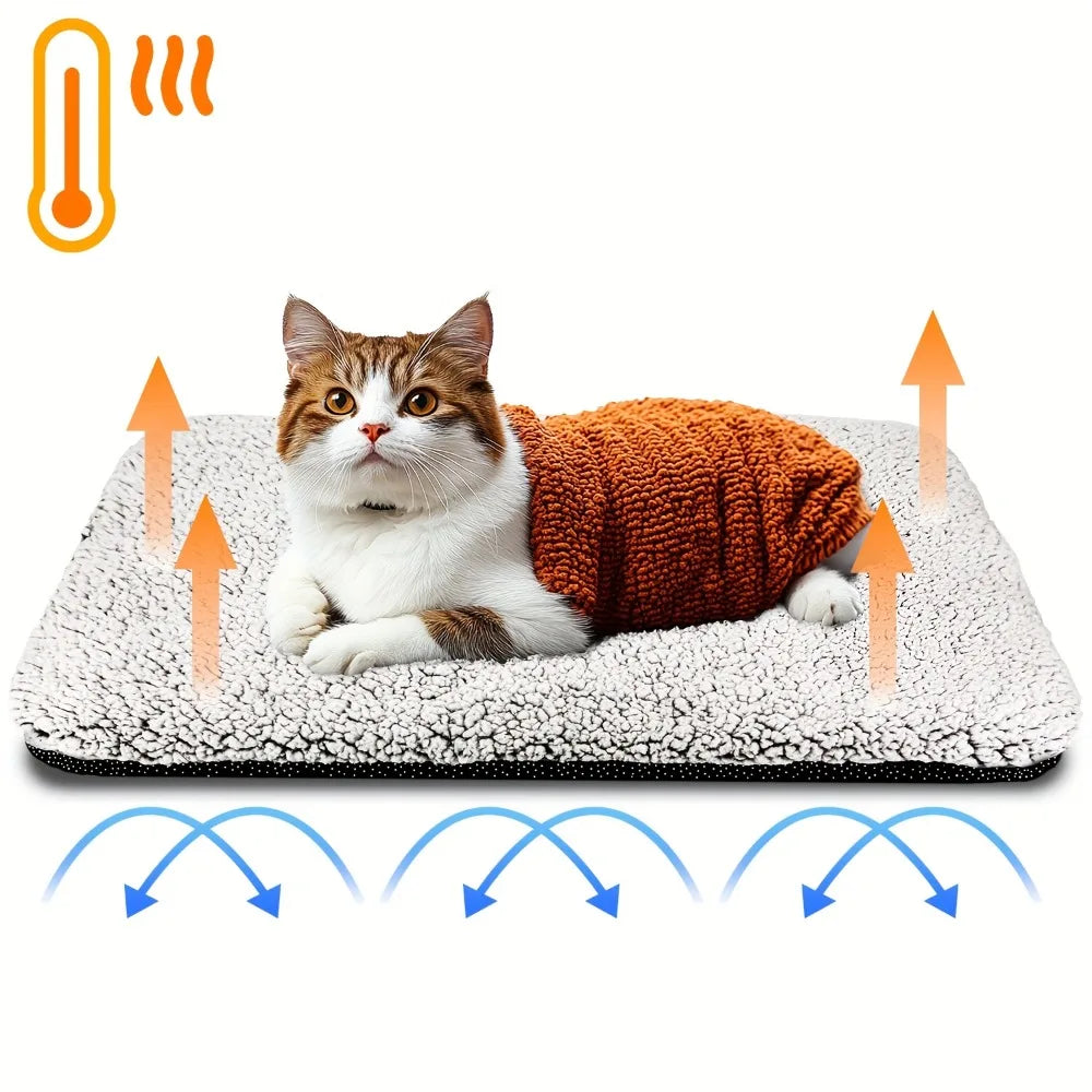 Self-Heating Pet Pads Blanket Puppy Pad Warm Cushion Mat for Cats Dogs Washable Pets with Thermal Body Heat Reflecting Core Pad