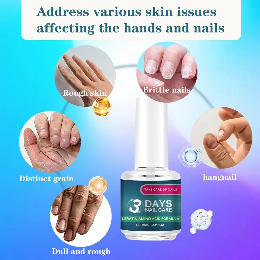 1/2/3PCS 3 Days Nail Care Treatment Polish - Keratin & Amino Acid Formula Moisturizing Brightening NailPolish | Plant-Based Nail