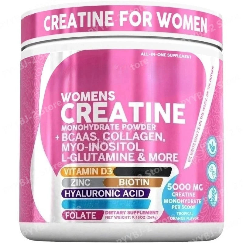 Woman Creatine Powder 300g Contain Creatine Monohydrate, BCAA & Amino Acids for Daily Health, Nutrition, and Workout Support