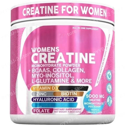 Woman Creatine Powder 300g Contain Creatine Monohydrate, BCAA & Amino Acids for Daily Health, Nutrition, and Workout Support