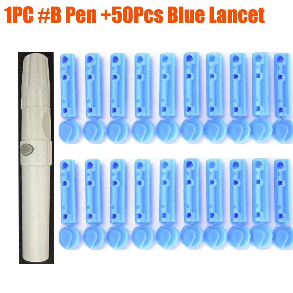 Lancet Pen Adjustable Depth Blood Sampling Glucose Test Pen for Diabetics Blood Collect Lancing Device
