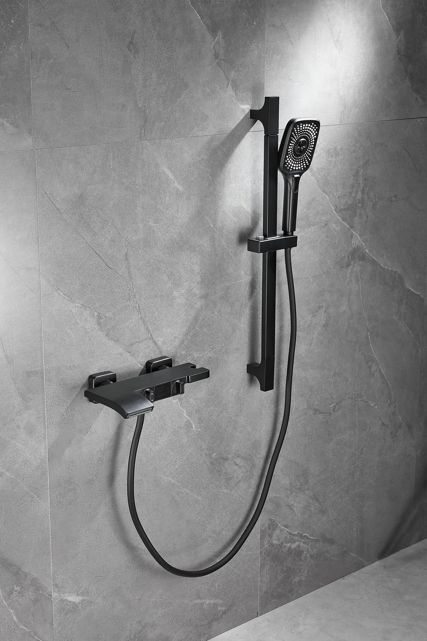 Becola bathroom shower set with intelligent digital display waterfall water outlet and handheld three types of water outlet