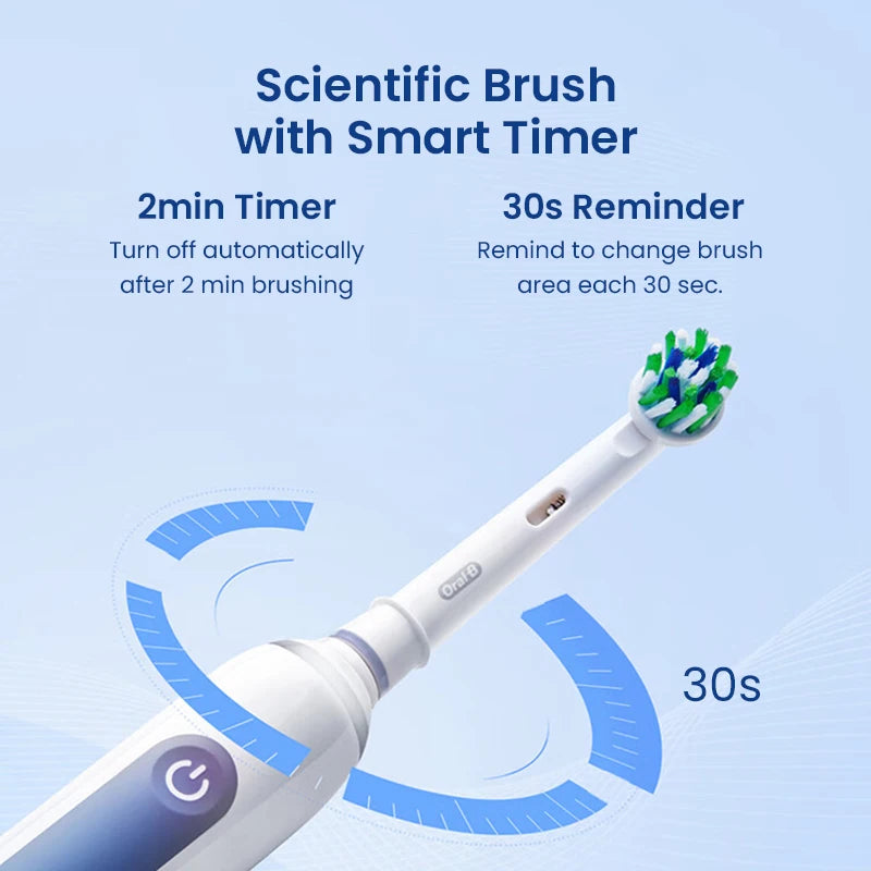 Oral B Pro Ultra Electric Toothbrush 30S Smart Timer Pressure Pro 4 Modes Gum Care Deep Clean Tooth Brushes with 3 Brush Heads