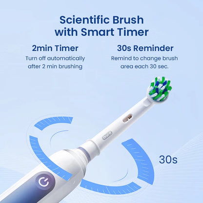 Oral B Pro Ultra Electric Toothbrush 30S Smart Timer Pressure Pro 4 Modes Gum Care Deep Clean Tooth Brushes with 3 Brush Heads