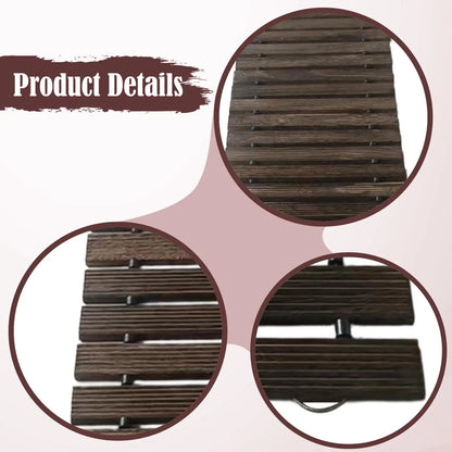 Wood Garden Pathway,Boardwalk Nonslip Outdoor Patio Straight Pathway Roll Out Decorative Wood Path for Poolside Camping Party