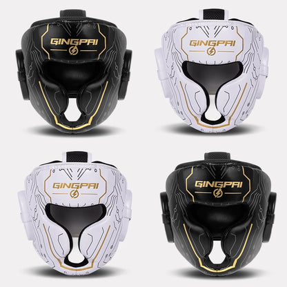 Boxing Headgear for Men Women Muay Thai MMA KickBoxing Safety Head Guard Sparring Closed Type Head gear with Full Face Coverage