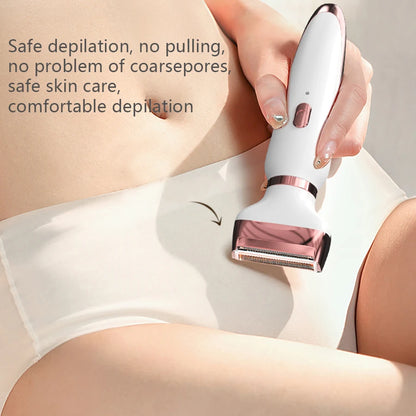 Electric Razor for Women 3 in 1 Lady Shaver Body Hair Trimmer for Armpit Bikini Arm Leg Face Mustache Portable Painless Epilator