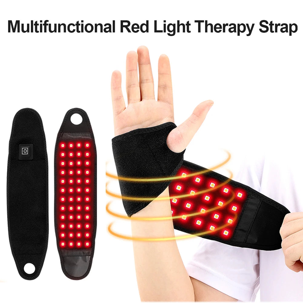 Red Light Therapy Sports Wrist Wraps 660nm 850nm 48 lamp Infrared Belt Support Brace Wrist Protector Promote Blood Circulation