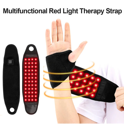 Red Light Therapy Sports Wrist Wraps 660nm 850nm 48 lamp Infrared Belt Support Brace Wrist Protector Promote Blood Circulation