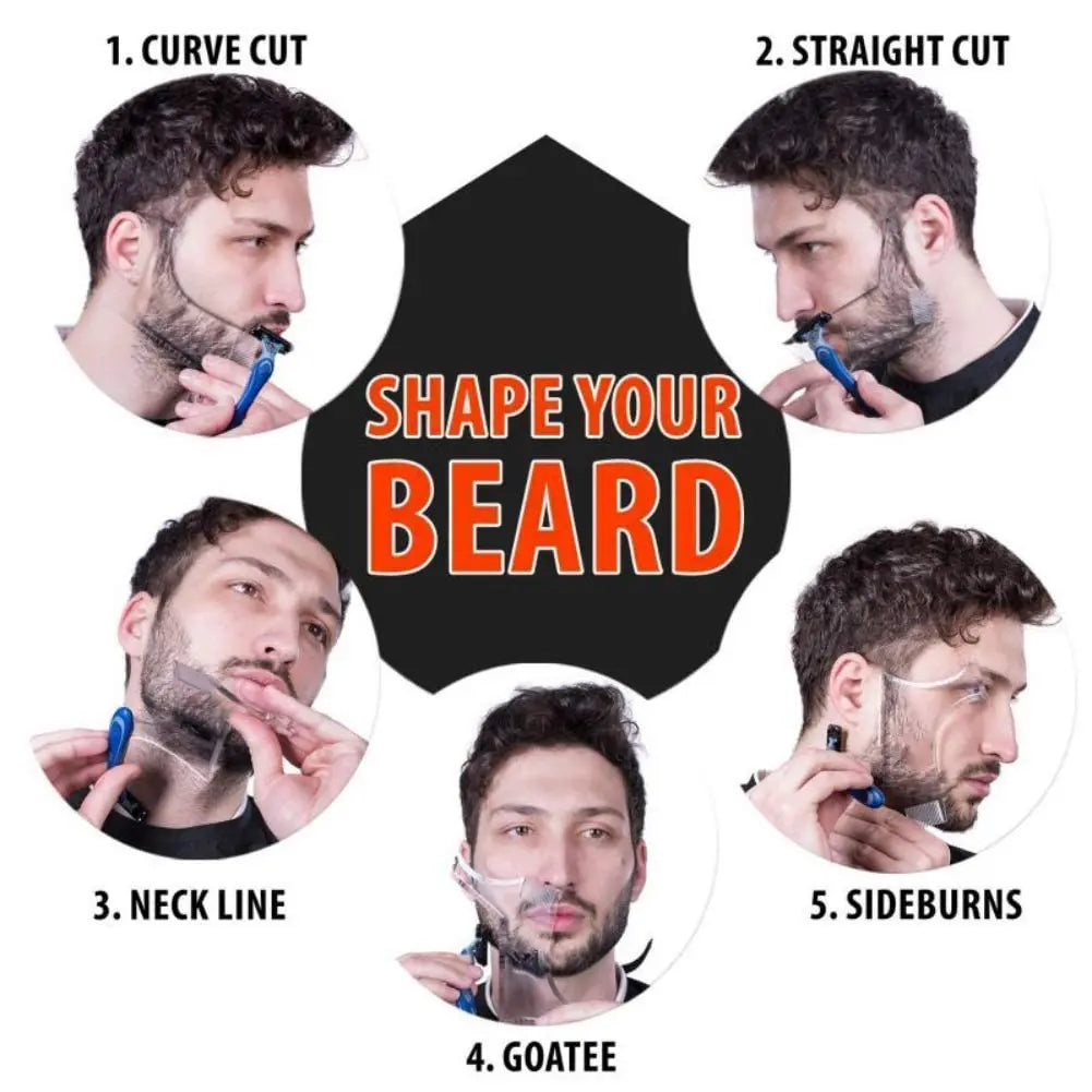 Beard Styling Comb Limpar Barba Régua Dos Homens Cuidados Pente Costeletas Barba Guarnição Contorno Ferramenta
