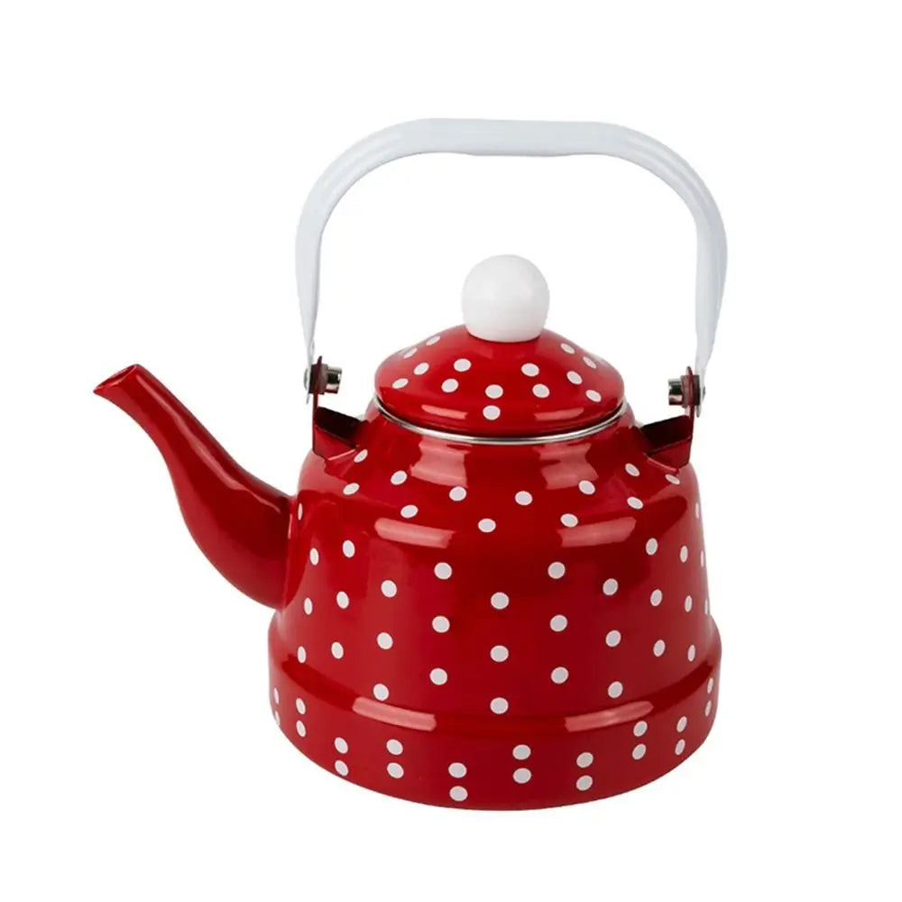 Teakettle Enamel Enamel Tea Kettle European Style 2.5L Tea Pot Comfortable Handle Handmade Water Jug Restaurant