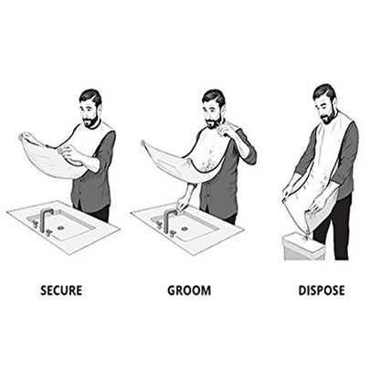 White Male Beard Care Shave Bib Men Haircut Facial Hair Trimmer Apron Waterproof Cloth Cleaning Protecter Bathroom Accessories