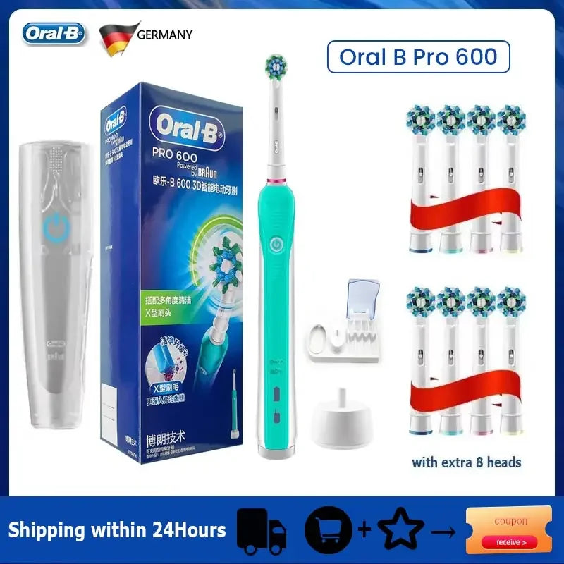 Oral B Electric Sonic Toothbrushes 3D Rotation Teeth Daily Whitening Gum Care Smart Pressure Sensor Rechargeable Waterproof