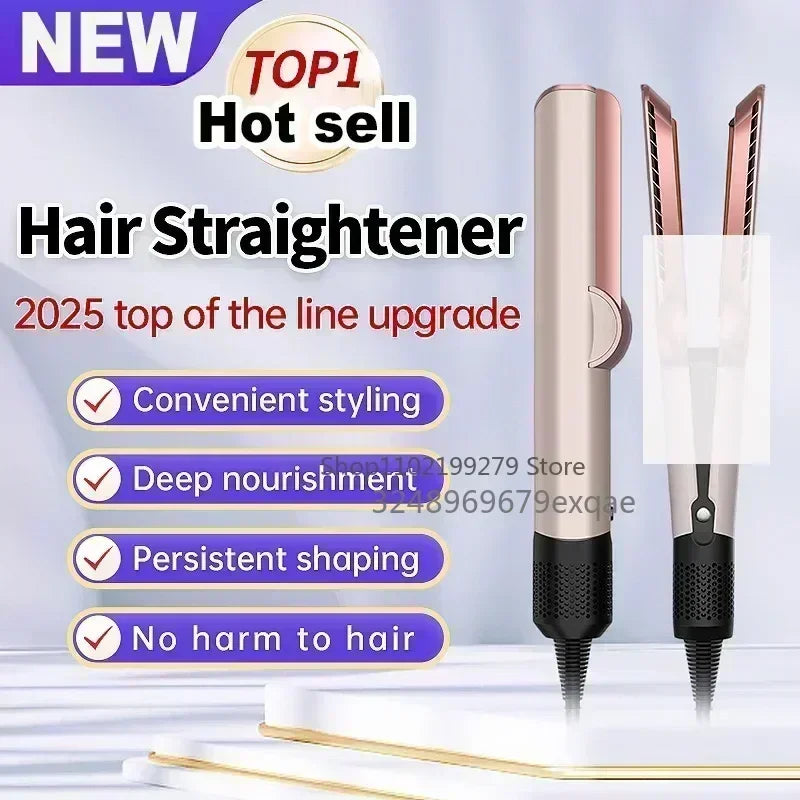 2-in-1 Professional Quick Dry Hair Dryer and Straightener Negative Ion Iron Long Lasting Styling Tool Wet and Dry  Curling Iron