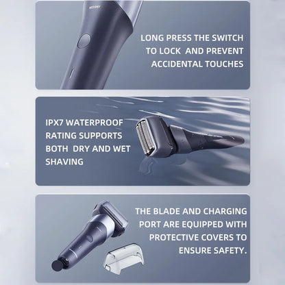 Panasonic Electric Razor for Men, Wet/Dry Electric Shaver with 3-Blade Cutting System, Ergonomic Handle and USB-C Charging
