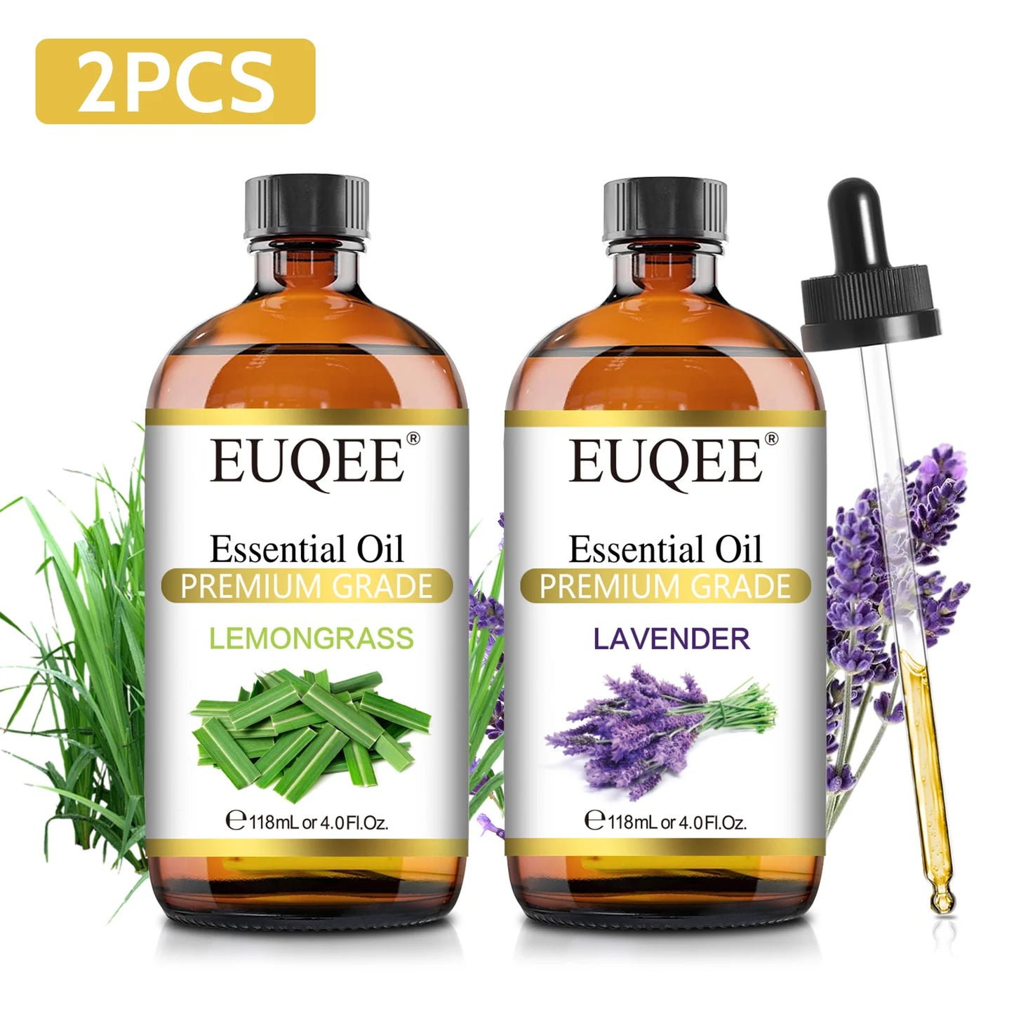 EUQEE 118ml (4 fl. oz) Pure Essential Oil-Sweet Orange Bergamot Cinnamon Lavender Tea tree Premium Aromatherapy Oil for Diffuser