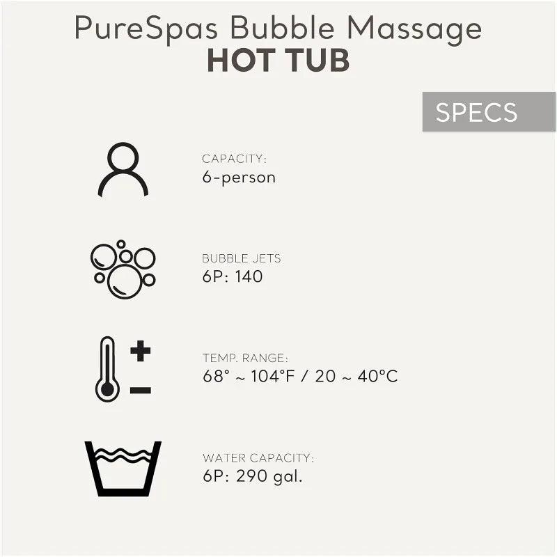 6 Person Inflatable Hot Tub Spa Plus Water Heater Pump
