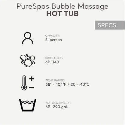 6 Person Inflatable Hot Tub Spa Plus Water Heater Pump