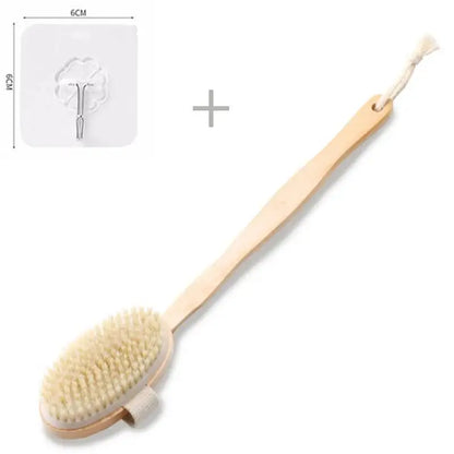 Dry Skin Wood Body Brush Exfoliation Natural Bristle Back Brush Massager Bath Shower Back Spa Scrubber Dry Massage Brush Tools