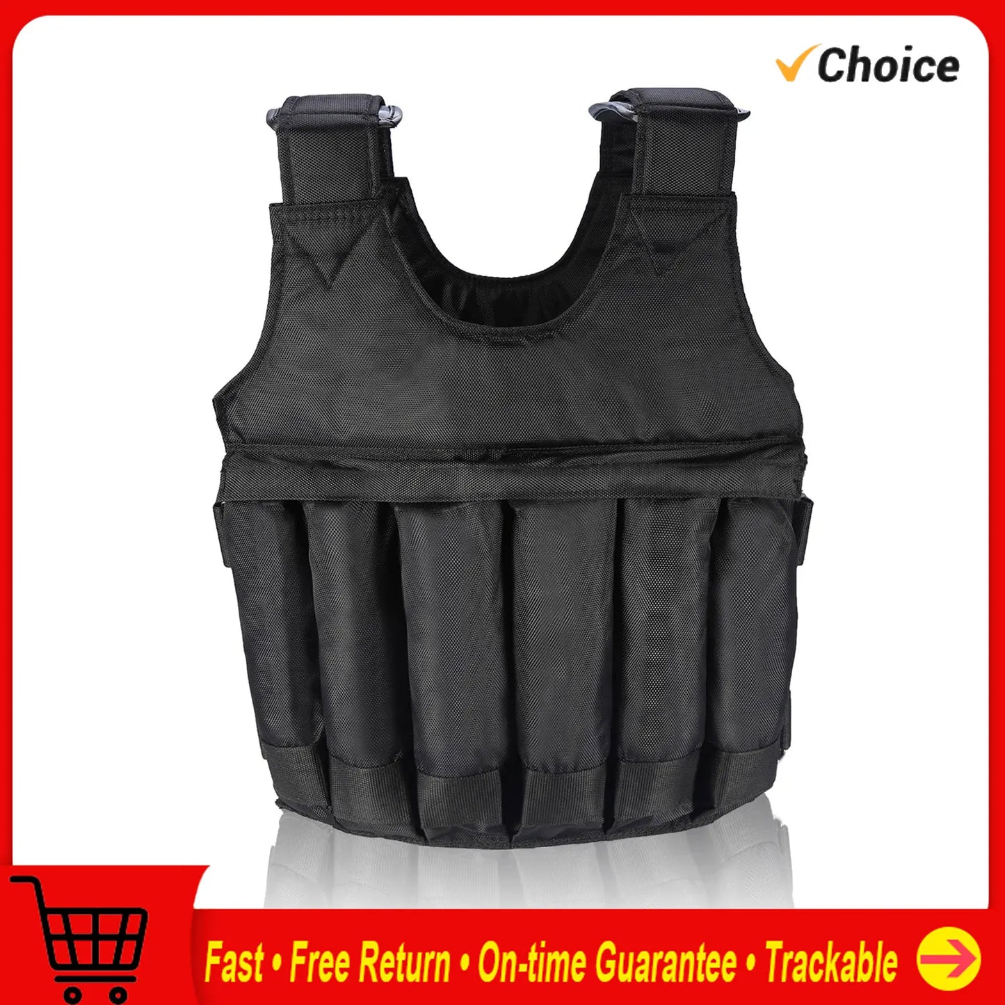 Exercise Training Fitness 50KG Maximum Loading Adjustable Workout Weight Weighted Vest Adjustable Weighted Vest Weighted Vest
