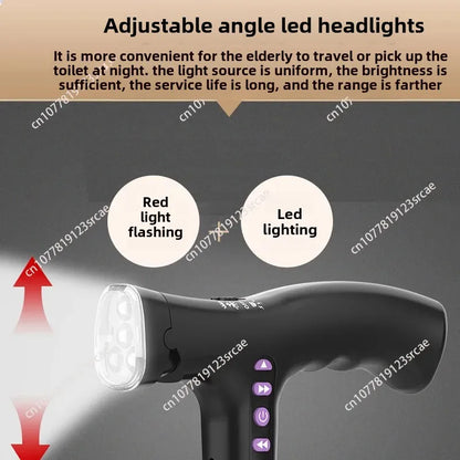 Elderly Adjustable L-ED Walking Cane FM Radio MP3 Smart Safety Fall Alarm Walking Stick Trusty Sticks for the Elder Fathers