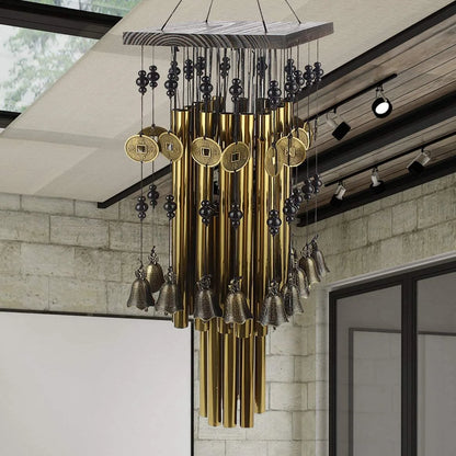 Outdoor Indoor Metal Tube Wind Chime with Copper Bell Large Windchimes For Yard Patio Garden Terrace Decoration 80cm