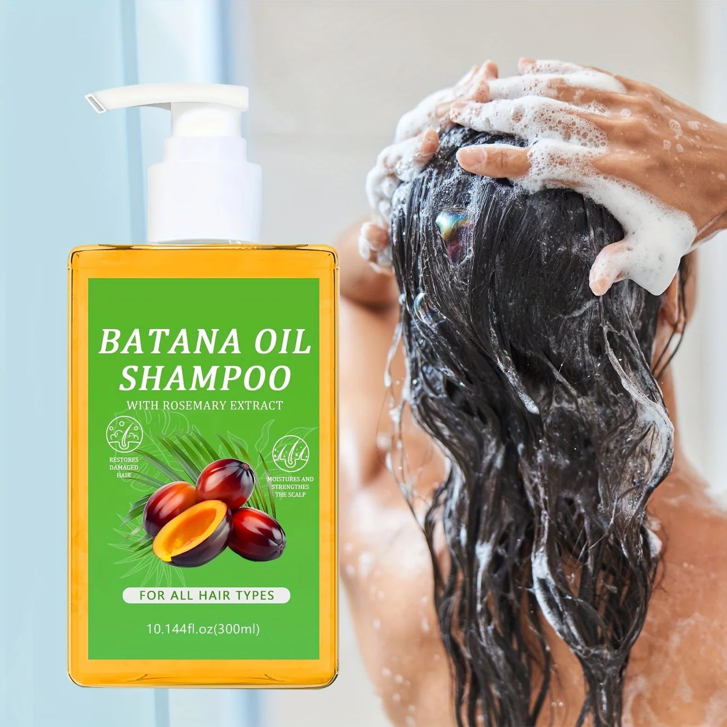 Batana Oil Shampoo - Hydrates And Fortifies Hair, Restores Damaged Strands, Stops Split Ends And Breakage