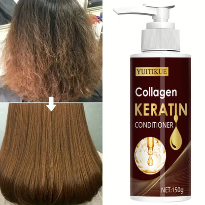YUITIKUE Keratin Hair Conditioner Moisturizing and Hydrating, Natural Hair Care, Nourishes and Makes Hair Shinier