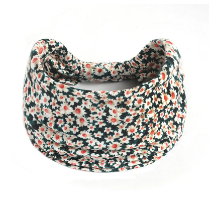 Boho Headbands Wide Knot Hair Scarf Floral Print Hairband Stretch Turban Headwrap Cotton Head Band Fashion Accessories for Women