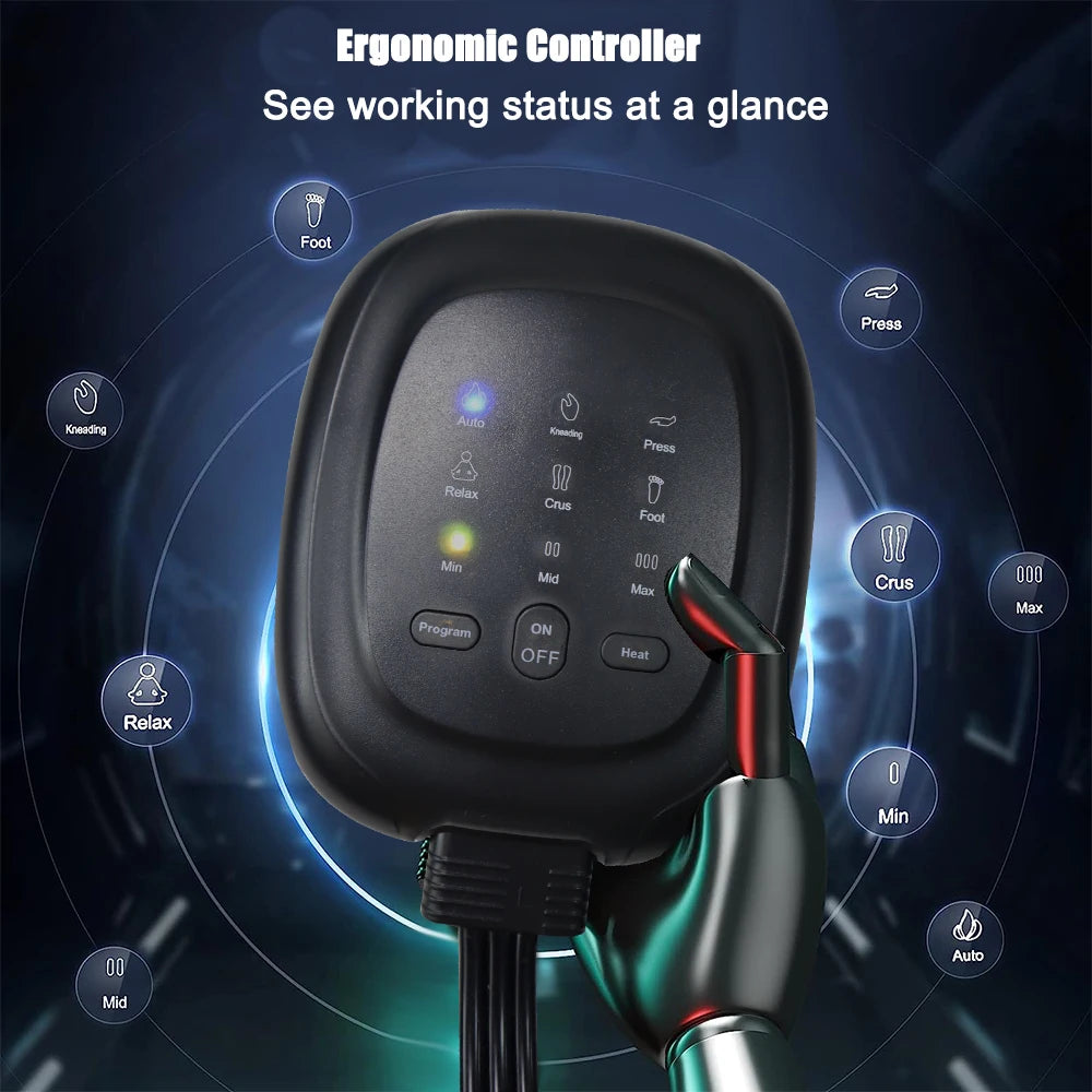 Leg Massager 4 Cavity Air Compression Leg Wraps Foot Ankles Calf Massage Machine Promote Blood Circulation Relieve Pain Fatigue