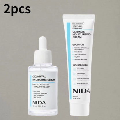 Korea NIDA Skin Care Kit - Ultimate Moisturizing Cream, Retinol Probiotic Eye Cream, TXA Renewal Essence, For All Skin Types