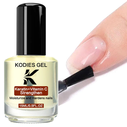 KODIES GEL Keratin Nail Strengthener 15ML Vitamin C Hydrating Nail Hardener Cuticle Oil Conditioner Nails Growth Care Products