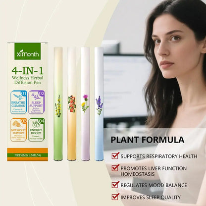 Herbal Diffuser with Mullein/Thyme/Mints Guarana/Green Tea Natural Energy Boost Clear Breathing Support for All Ages